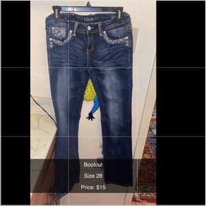 Grace in LA, bootcut jeans, size 28